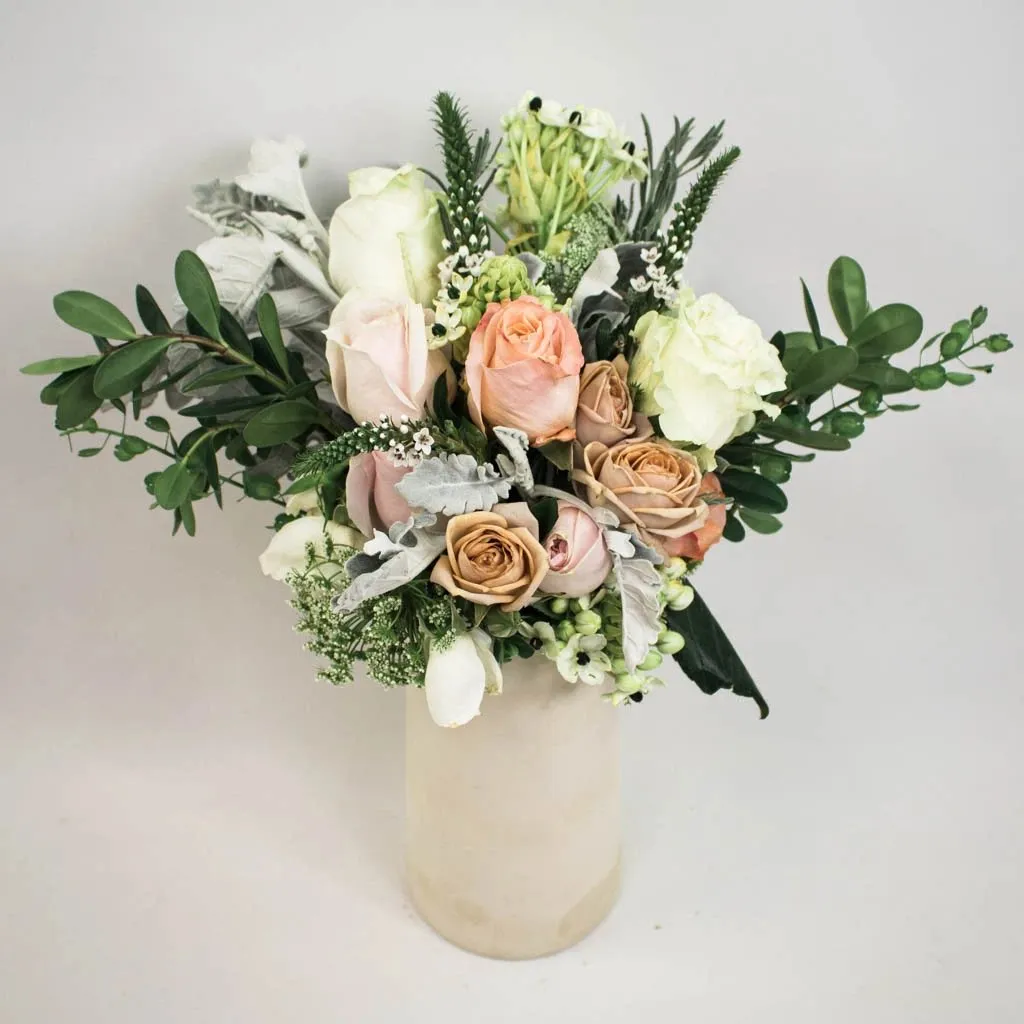 Peach Victorian Flower Centerpiece