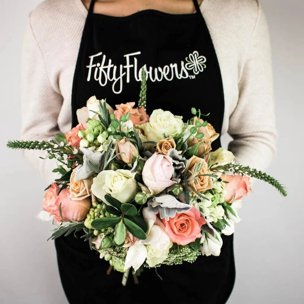 Peach Victorian Flower Centerpiece