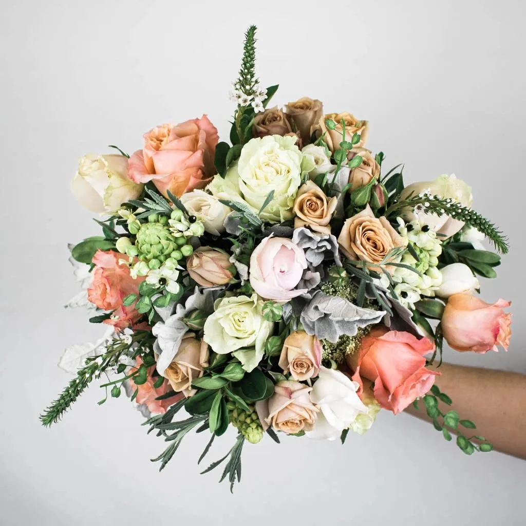 Peach Victorian Flower Centerpiece