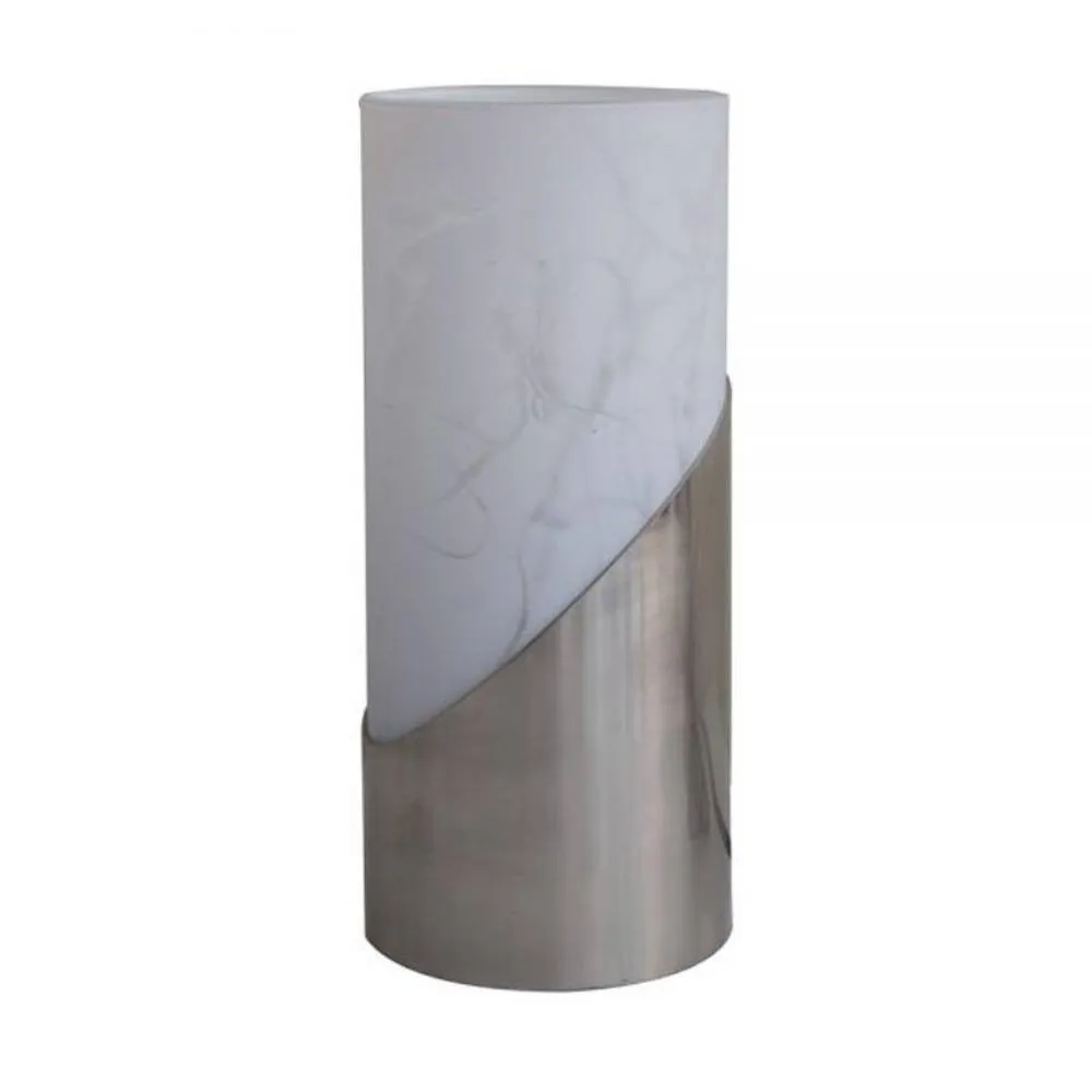 Piper Metal Touch Table Lamp - Antique Brass or Satin Chrome, Frosted Glass Shade, 220mm High, PL0009