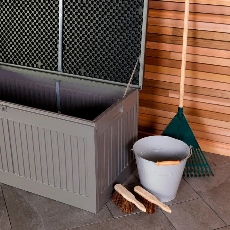 Plastic Outdoor Storage Box 190 Litres Extra Large - Grey & Black Essentials by Wensum