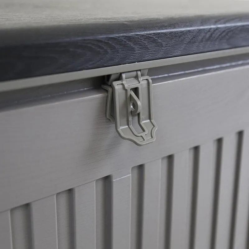Plastic Outdoor Storage Box 190 Litres Extra Large - Grey & Black Essentials by Wensum