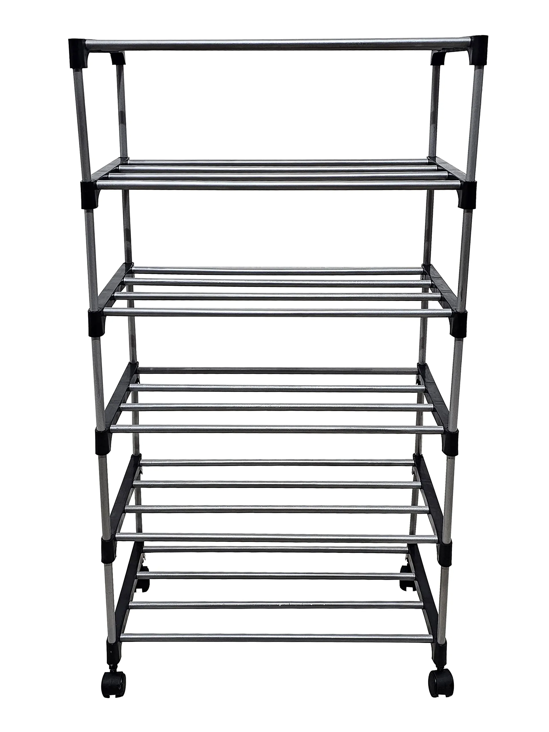 Raxon World 6 Layer Open Shoe Rack, Black