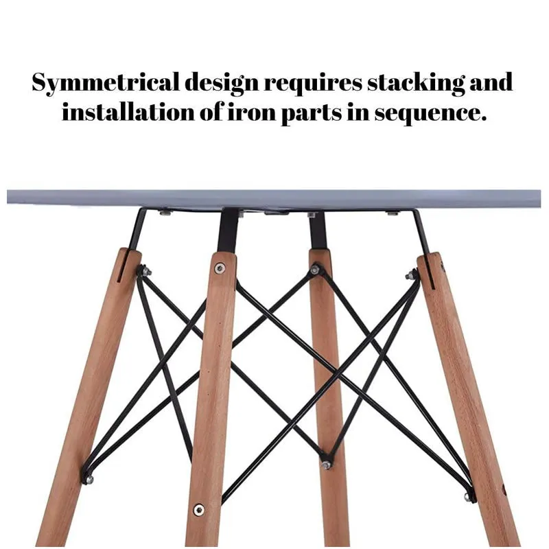 Round Wooden Legs Round Table T08-80 -Grey