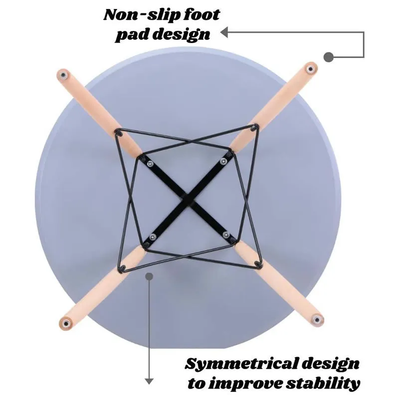 Round Wooden Legs Round Table T08-80 -Grey