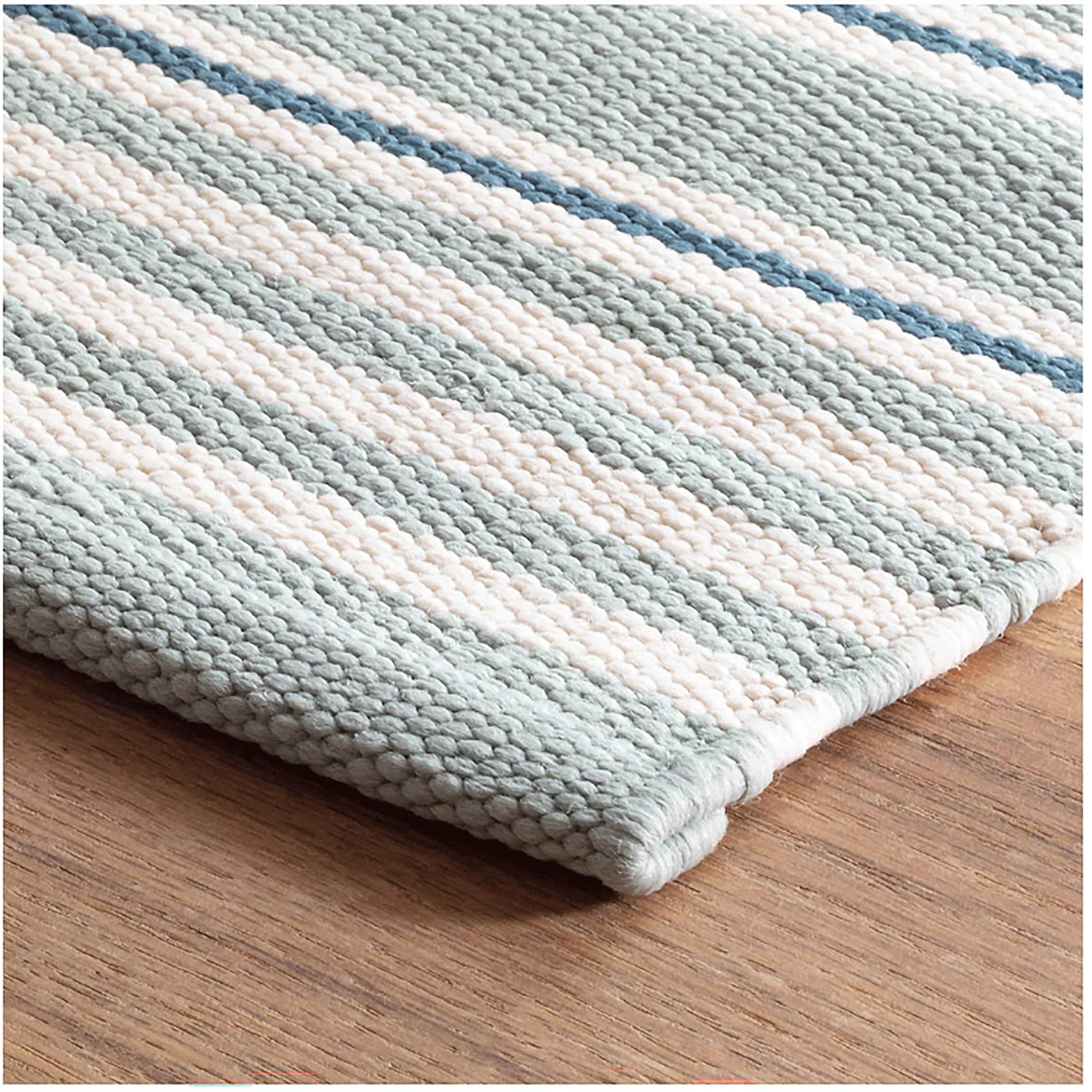 Rugby Stripe Light Blue Indoor/Outdoor Rug