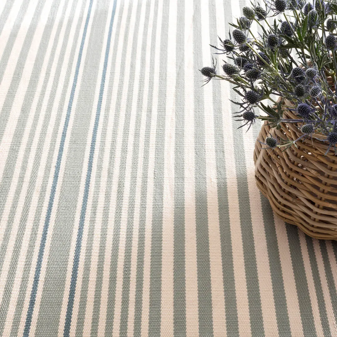 Rugby Stripe Light Blue Indoor/Outdoor Rug