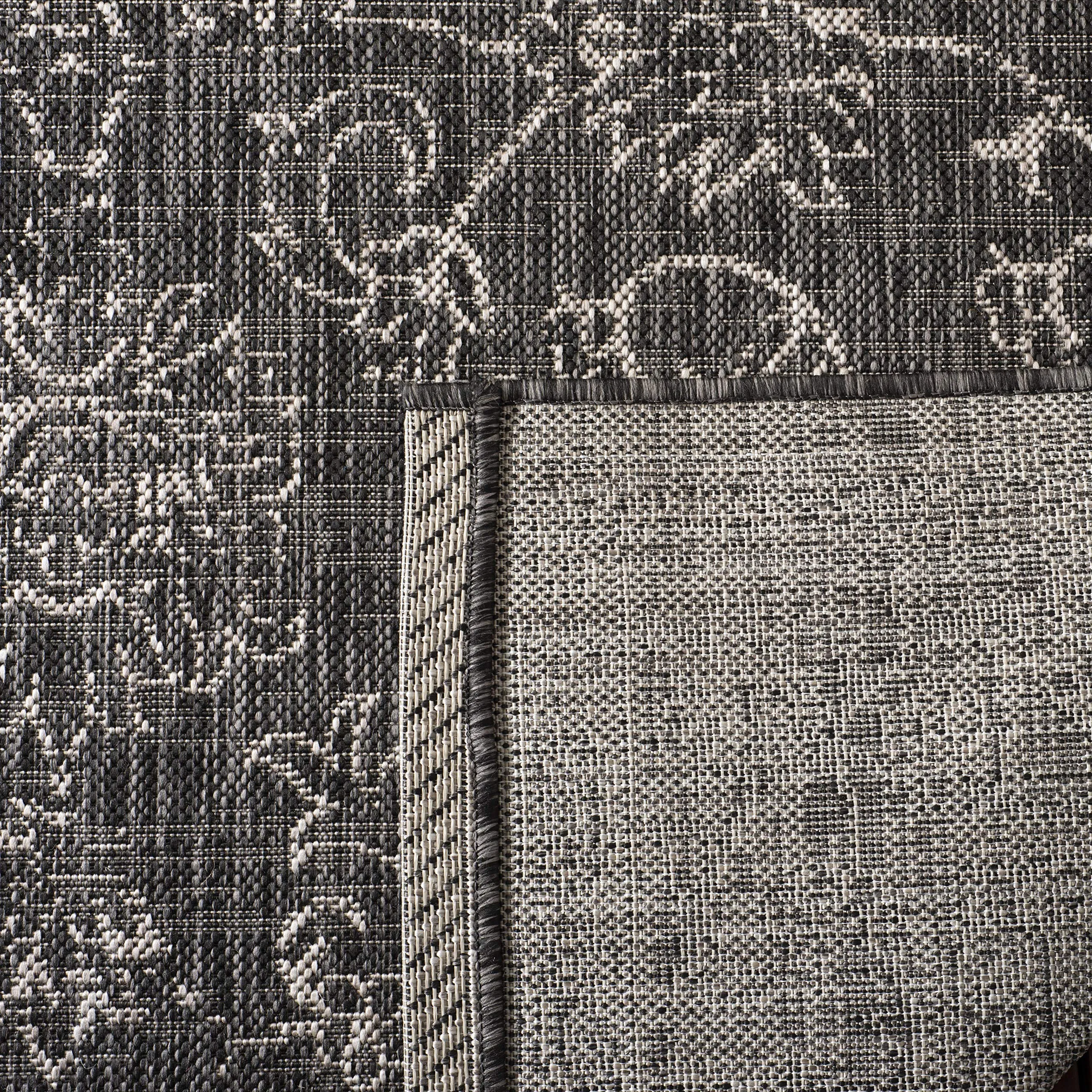 SAFAVIEH Courtyard Collection Area Rug - 9' x 12', Black & Ivory, Non-Shedding & Easy Care, Indoor/Outdoor & Washable-Ideal for Patio, Backyard, Mudroom (CY8680-36621)