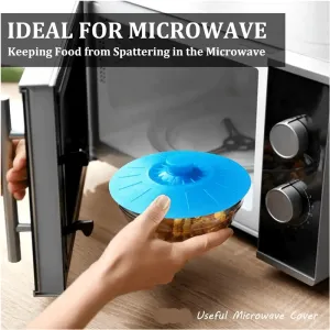 Set Of 5 Multifunctional Food Preservation Silicone Lids AMP-SIL3 BLUE