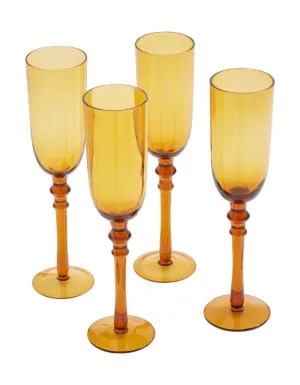 Smoked Amber Finish Champagne Glass
