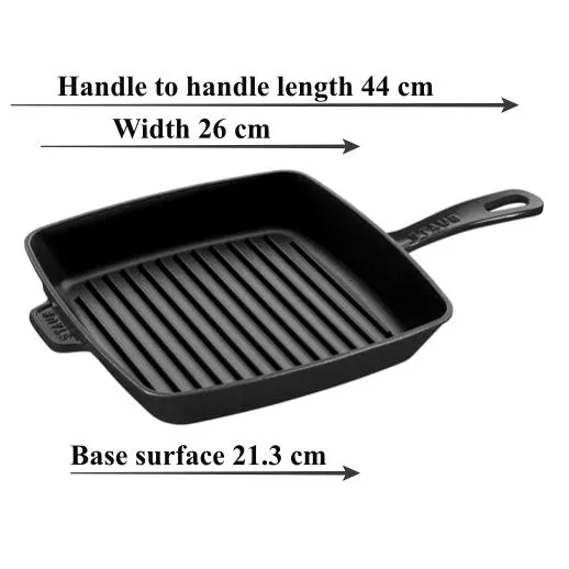 Staub - 26cm Cherry Red Square American Grill Pan (10")