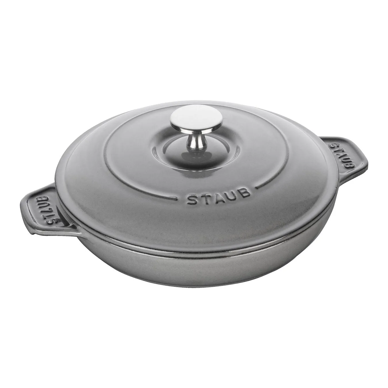 Staub Cast Iron Round Covered Dish Baking, 7.9-in, Graphite Grey
