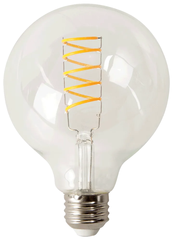TCP FG30D2518VC Antique White LED Spiral Filament G30 Light Bulb 3W 1800K