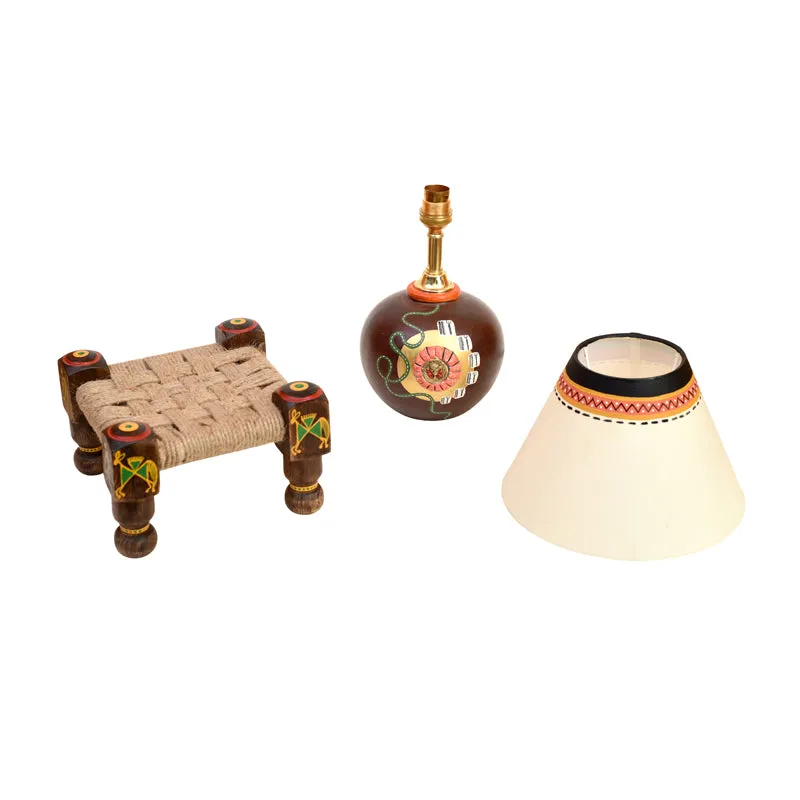 Terracotta Table Lamp With Manji