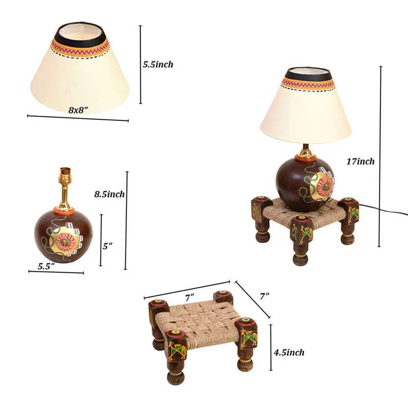 Terracotta Table Lamp With Manji