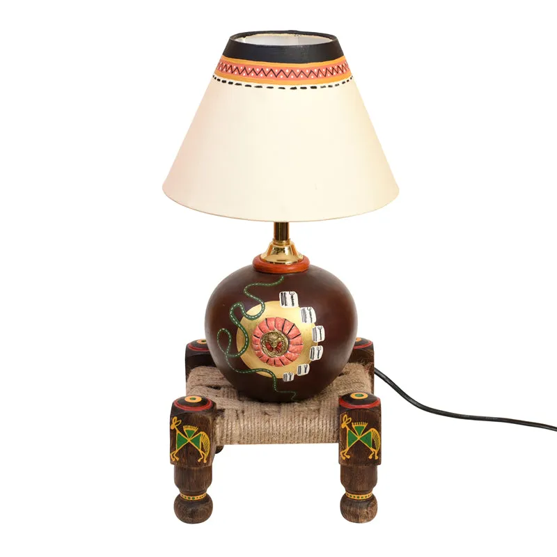 Terracotta Table Lamp With Manji