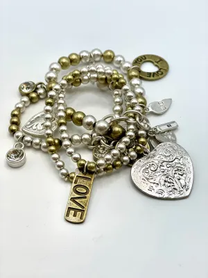 The Multi Layer Silver and Gold Stretch Bracelet