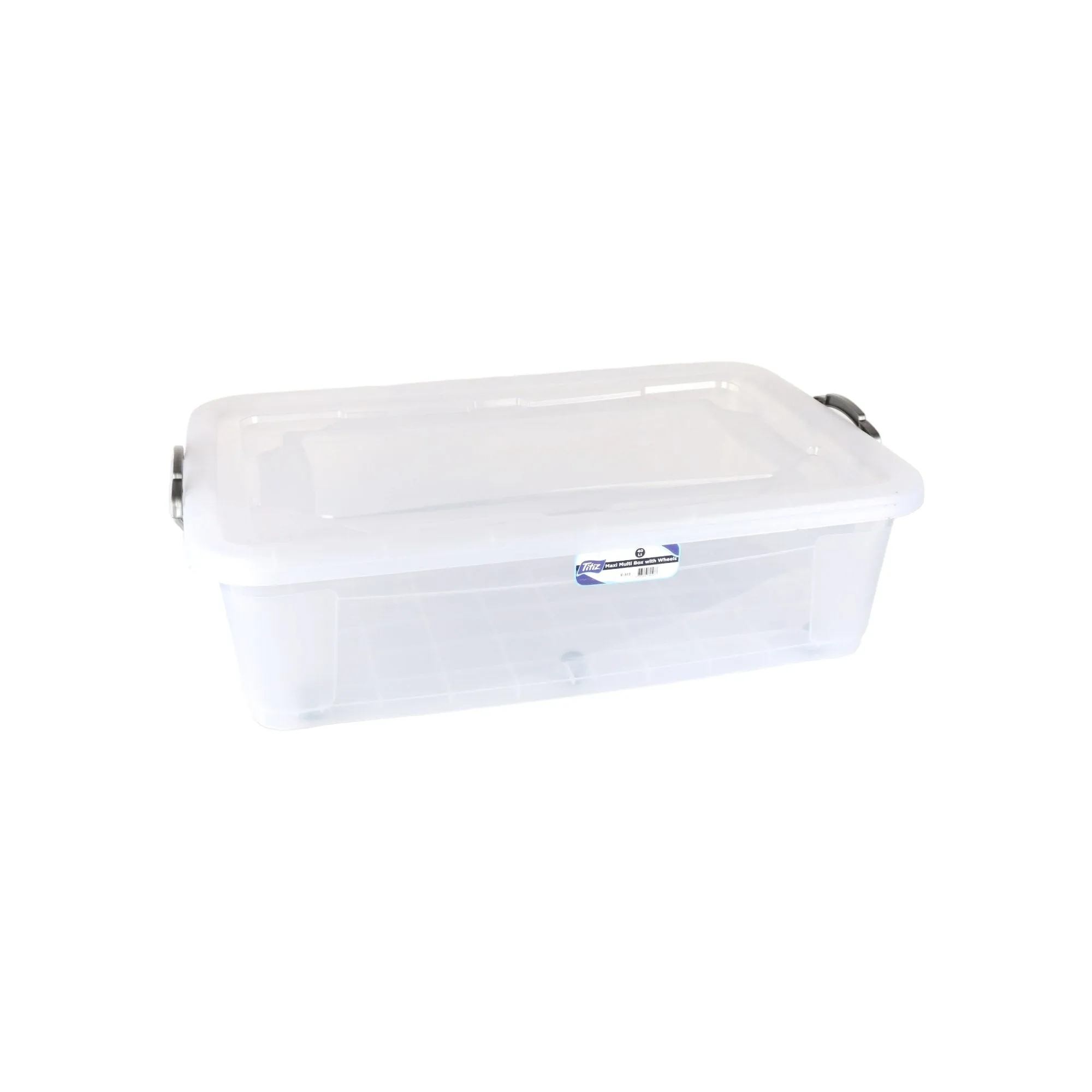 Titiz 40L Plastic Storage Utility Container Multi Box Rectangle with Wheel No4 E-513
