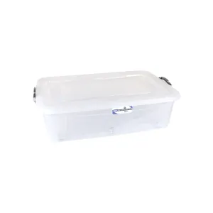 Titiz 40L Plastic Storage Utility Container Multi Box Rectangle with Wheel No4 E-513