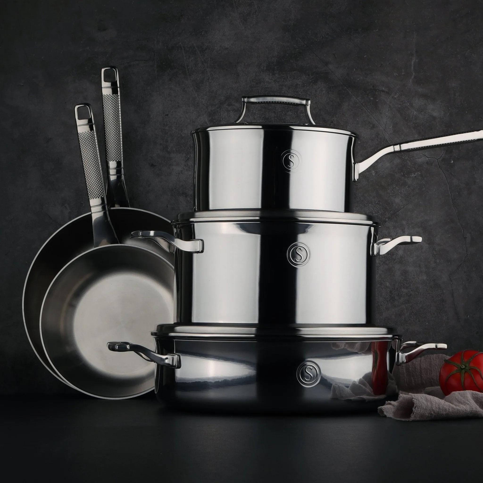 Tri-ply Stainless Steel Cookware, Set of 5