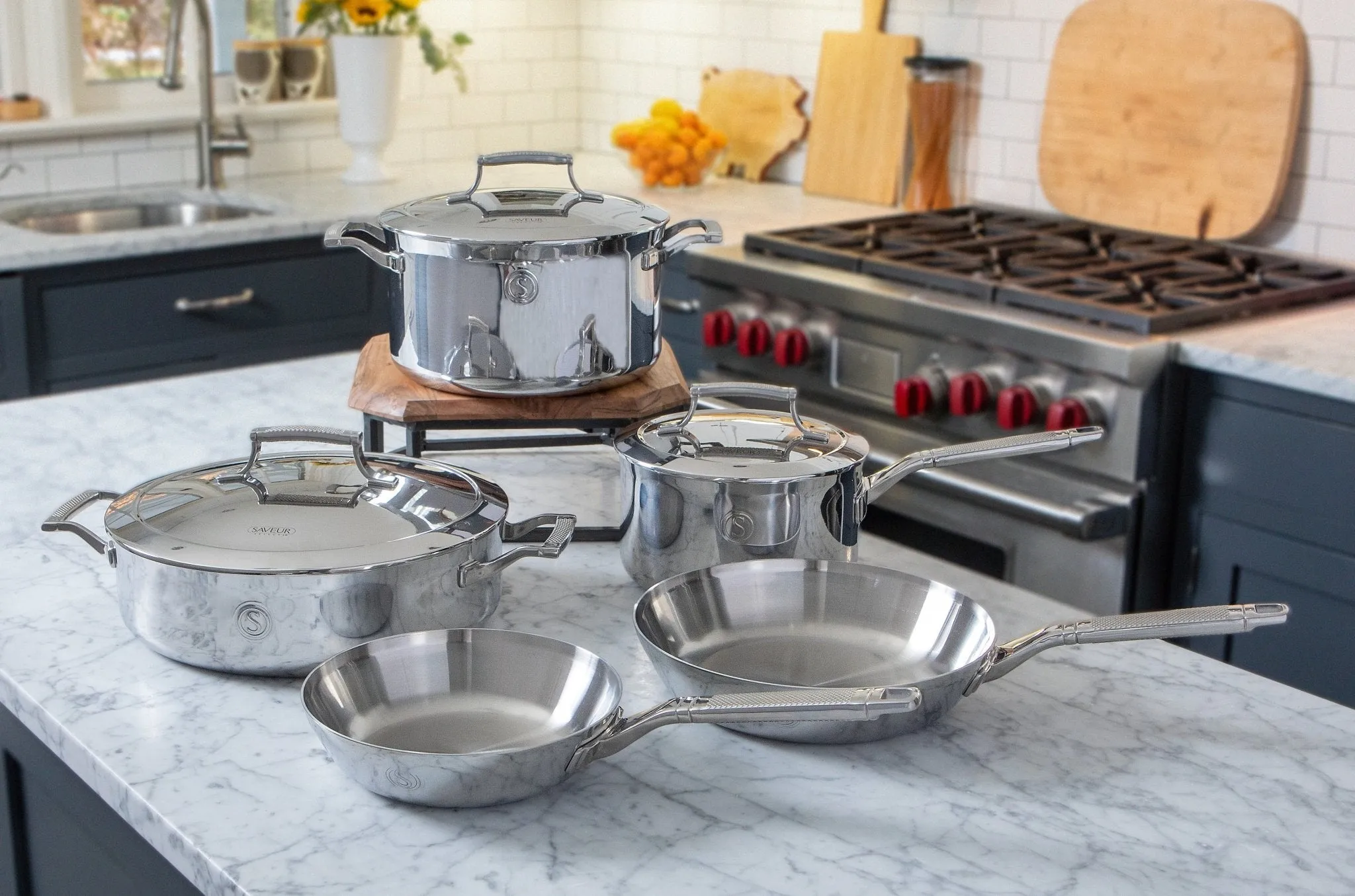 Tri-ply Stainless Steel Cookware, Set of 5