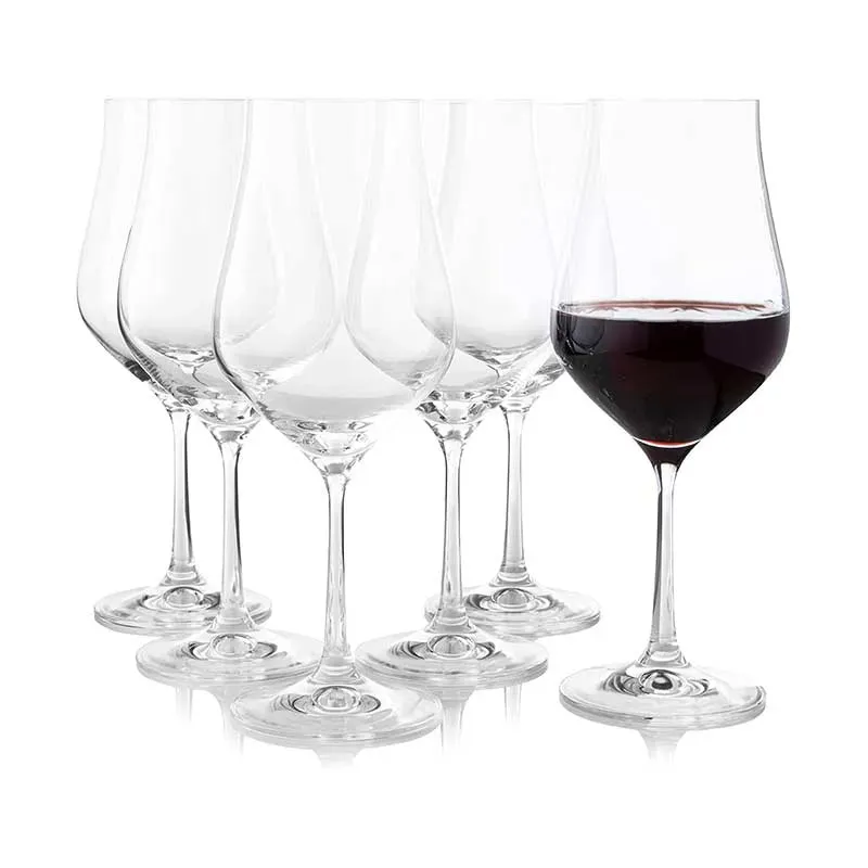Tulipia Wine Glass Clear Bohemia Crystal Glassware | Set of 6 | 2 x 9 inches | 350ml