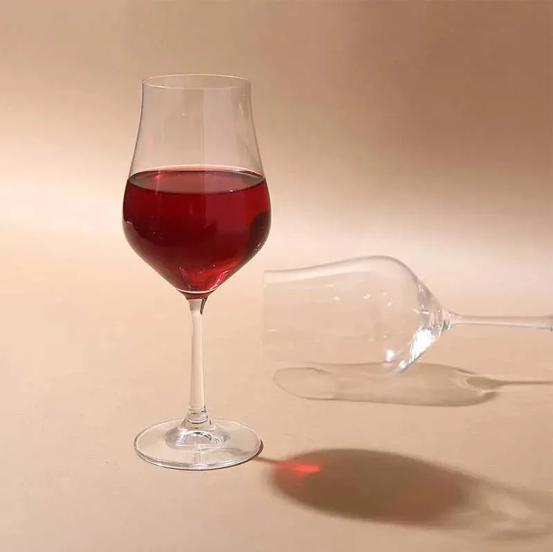 Tulipia Wine Glass Clear Bohemia Crystal Glassware | Set of 6 | 2 x 9 inches | 350ml