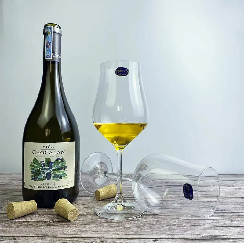 Tulipia Wine Glass Clear Bohemia Crystal Glassware | Set of 6 | 2 x 9 inches | 350ml
