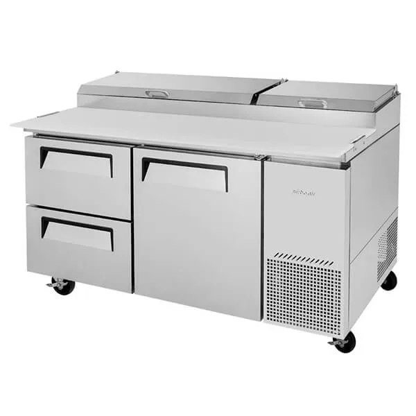 Turbo Air TPR-67SD-D2-N 67" Solid Door Pizza Prep Table Unit