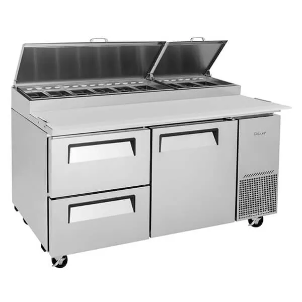 Turbo Air TPR-67SD-D2-N 67" Solid Door Pizza Prep Table Unit