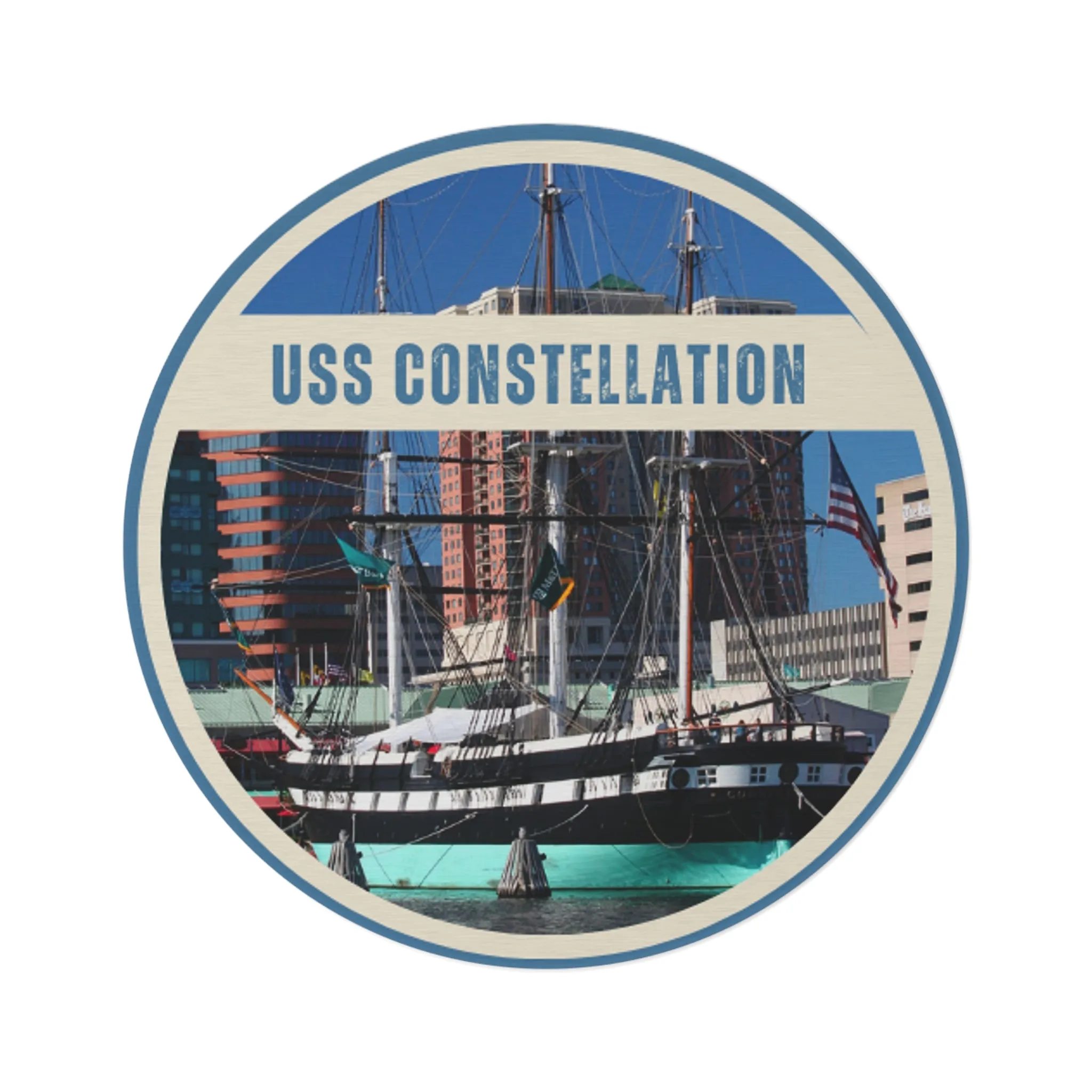 USS Constellation United States Ships POD Round Rug