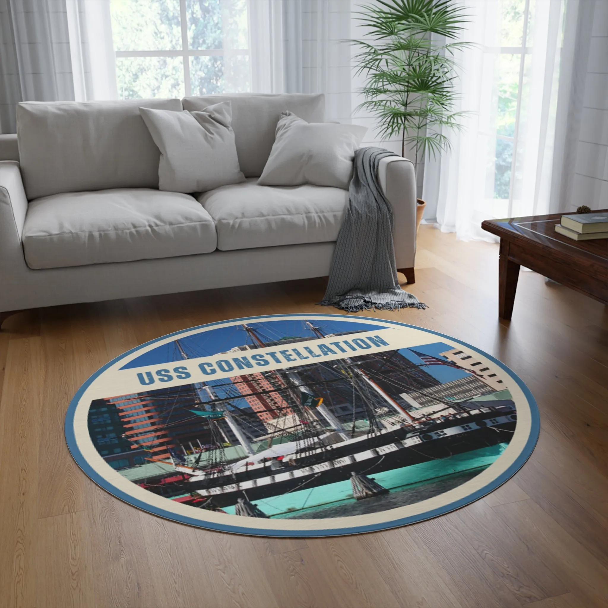 USS Constellation United States Ships POD Round Rug