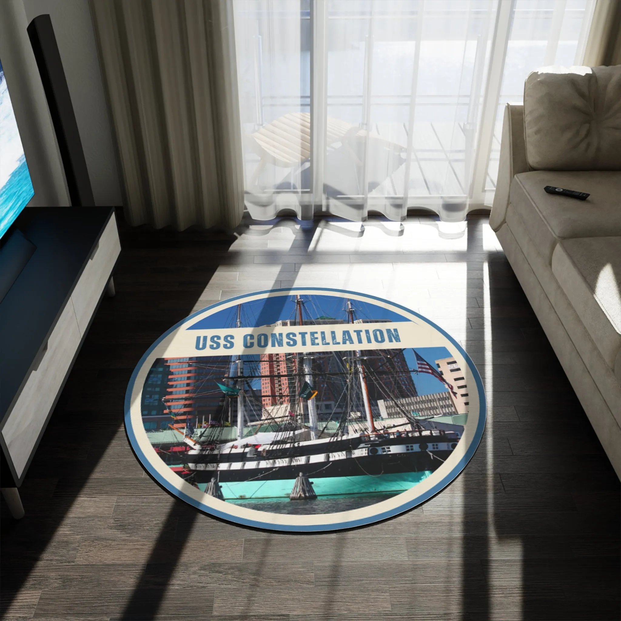 USS Constellation United States Ships POD Round Rug