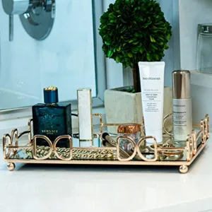 Vanity Mirror Tray -Centerpiece Gold Mirror