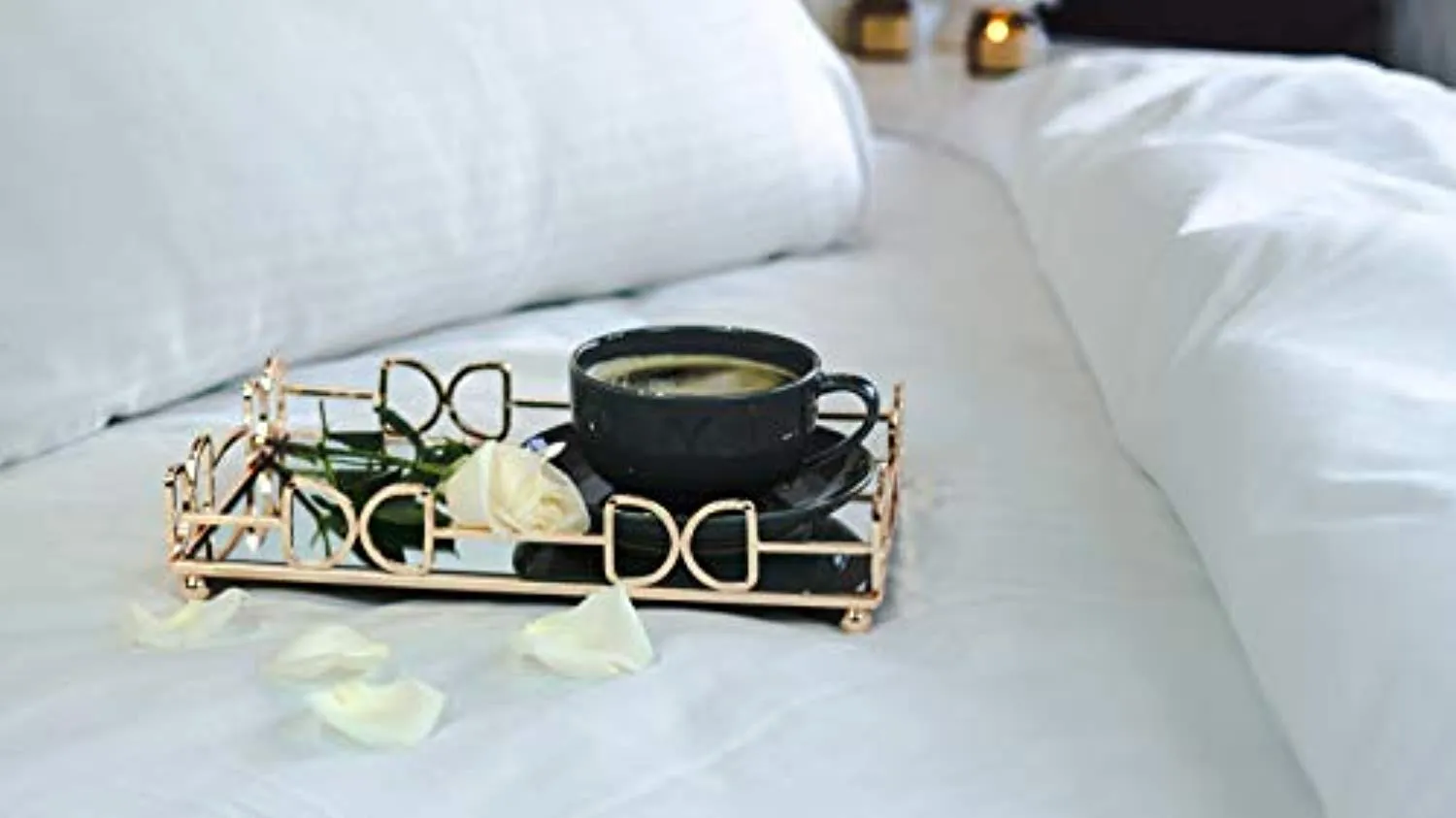 Vanity Mirror Tray -Centerpiece Gold Mirror