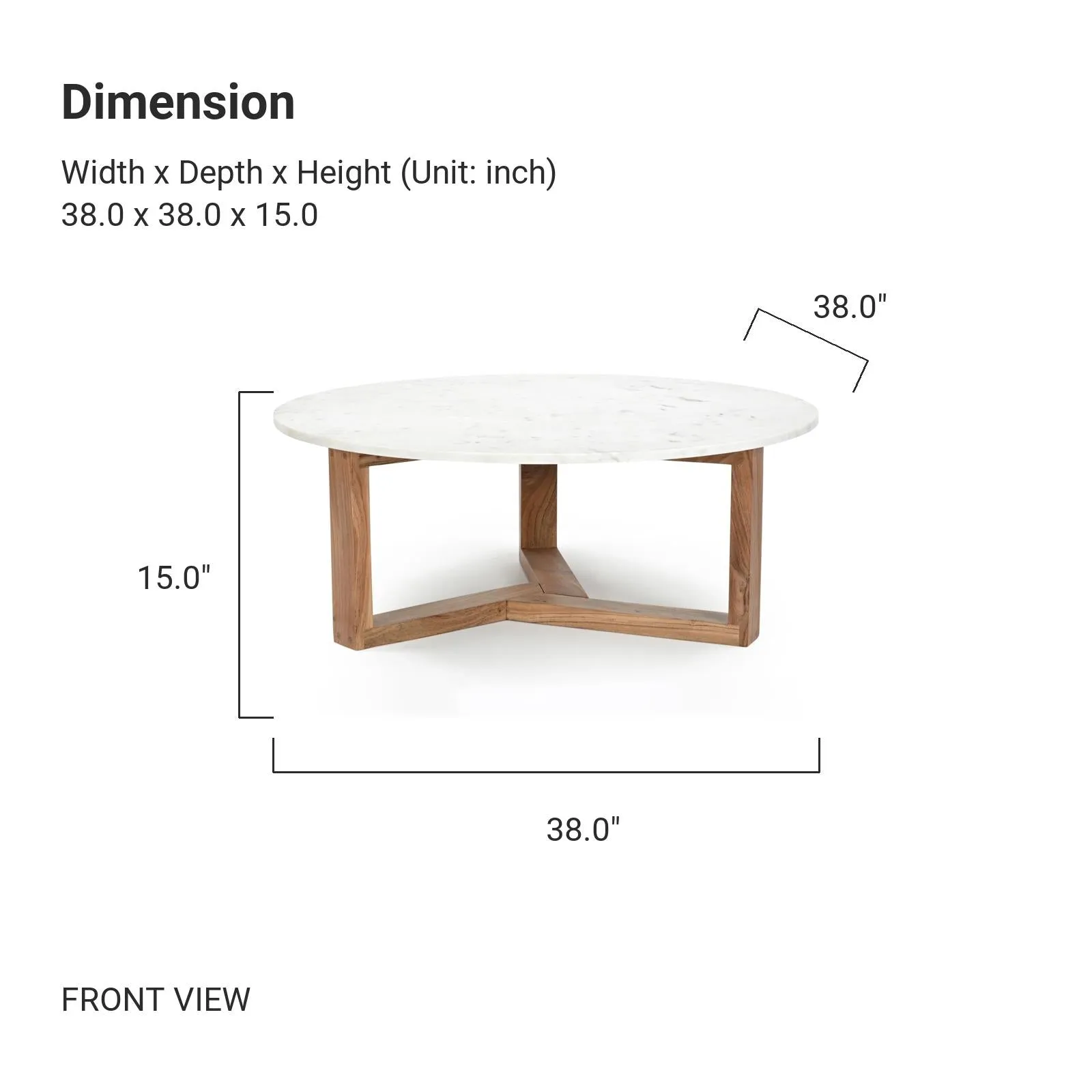 VENTURA Brown Acacia Coffee Table