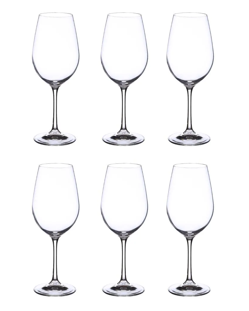 Viola Wine Glass Clear Bohemia Crystal Drinkware | Set of 6 | 2 x 9 inches | 450ml