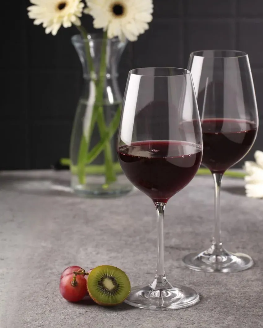 Viola Wine Glass Clear Bohemia Crystal Drinkware | Set of 6 | 2 x 9 inches | 450ml