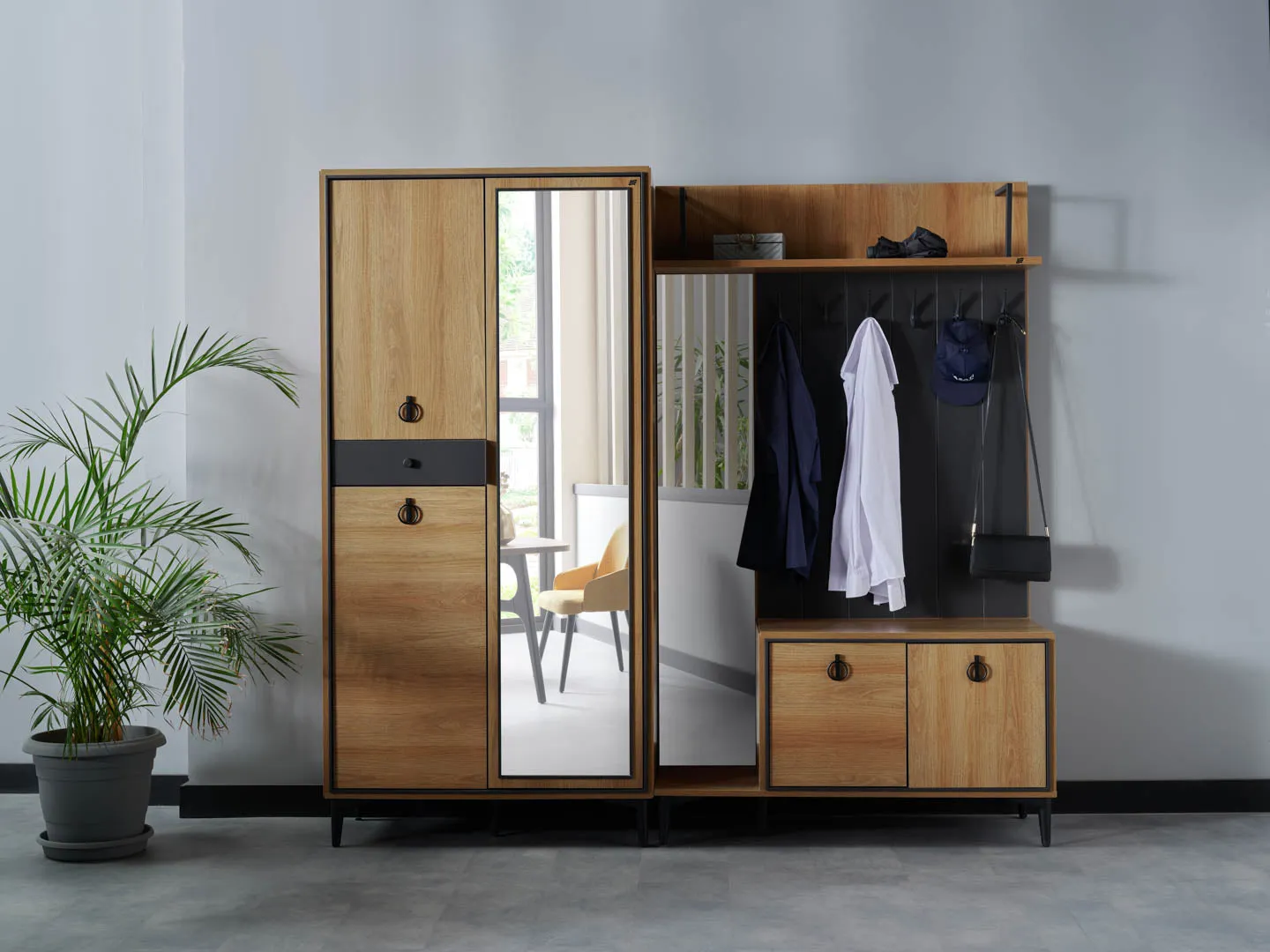 Vista Hall Shoes Cabinet with Coat Hooks