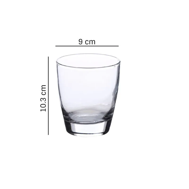 Viva Whiskey Glasses Clear Crystal Drinkware | Set of 6 | 4 x 4 inches | 380ml