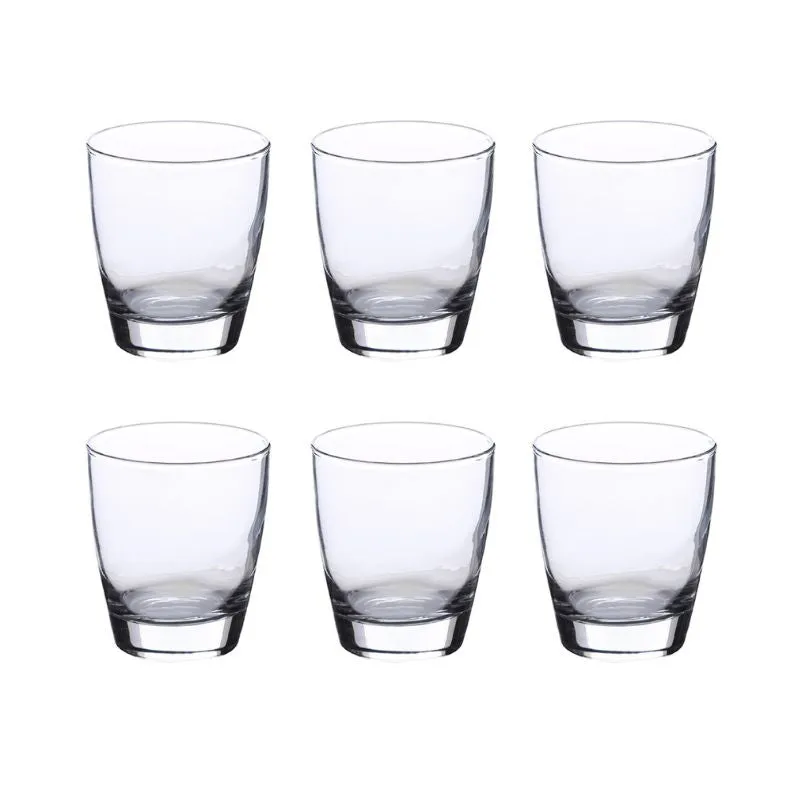 Viva Whiskey Glasses Clear Crystal Drinkware | Set of 6 | 4 x 4 inches | 380ml
