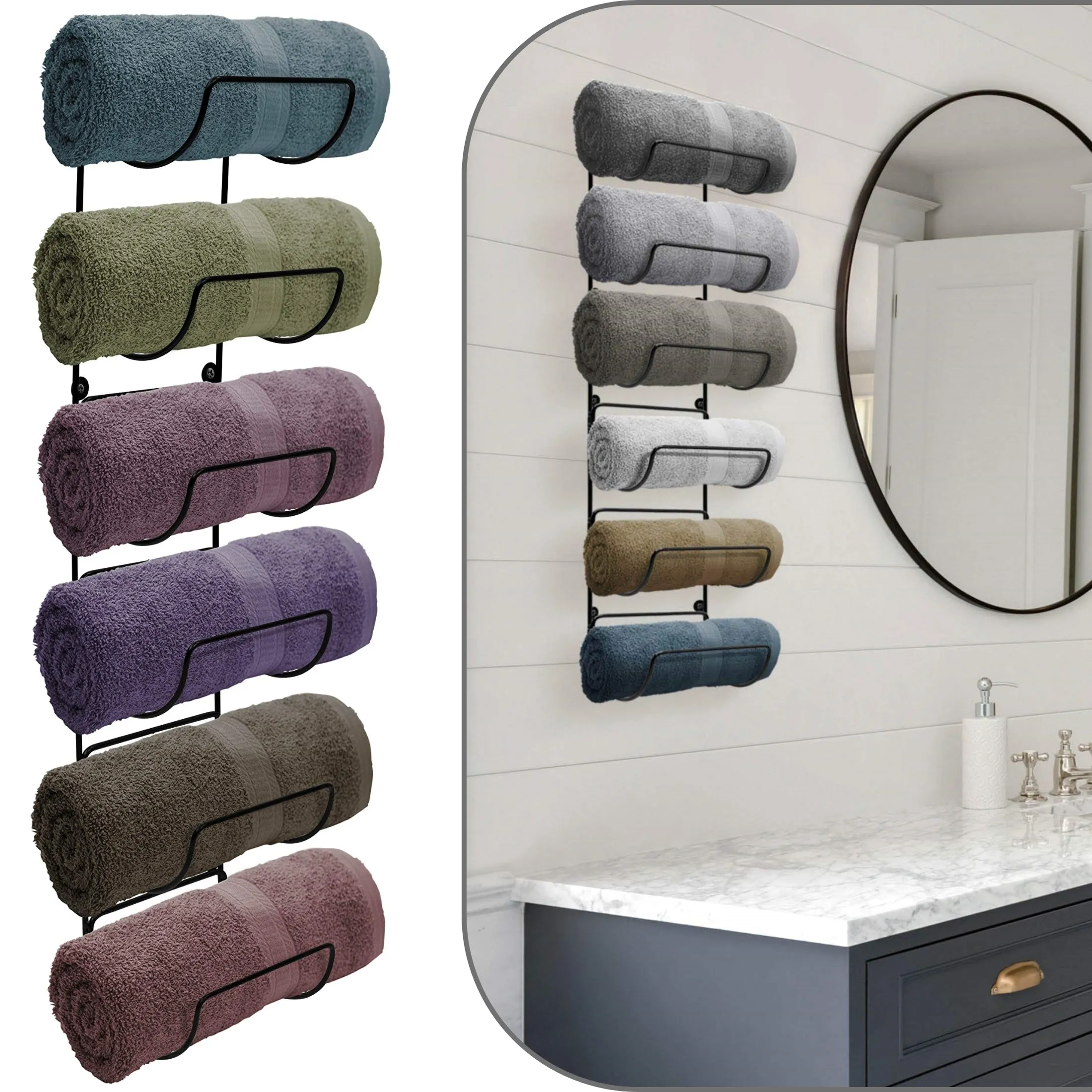 Wall Mount Towel Holder (6 Tier)