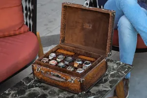 Watch Trunk - Ostrich Patina Brown