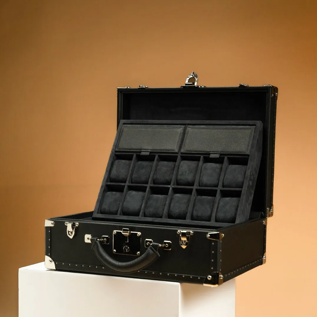 Watch Trunk - Saffiano Black