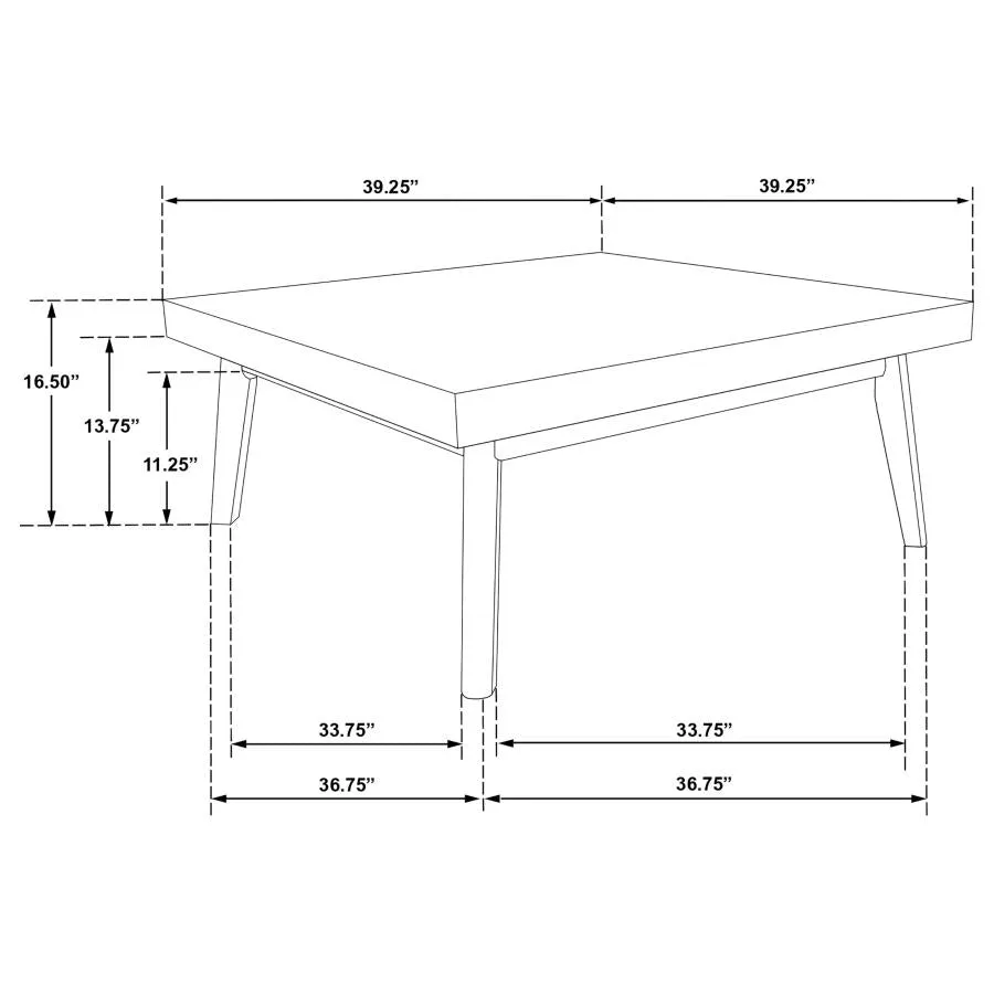 Westerly Square Wood Coffee Table with Diamond Parquet Walnut