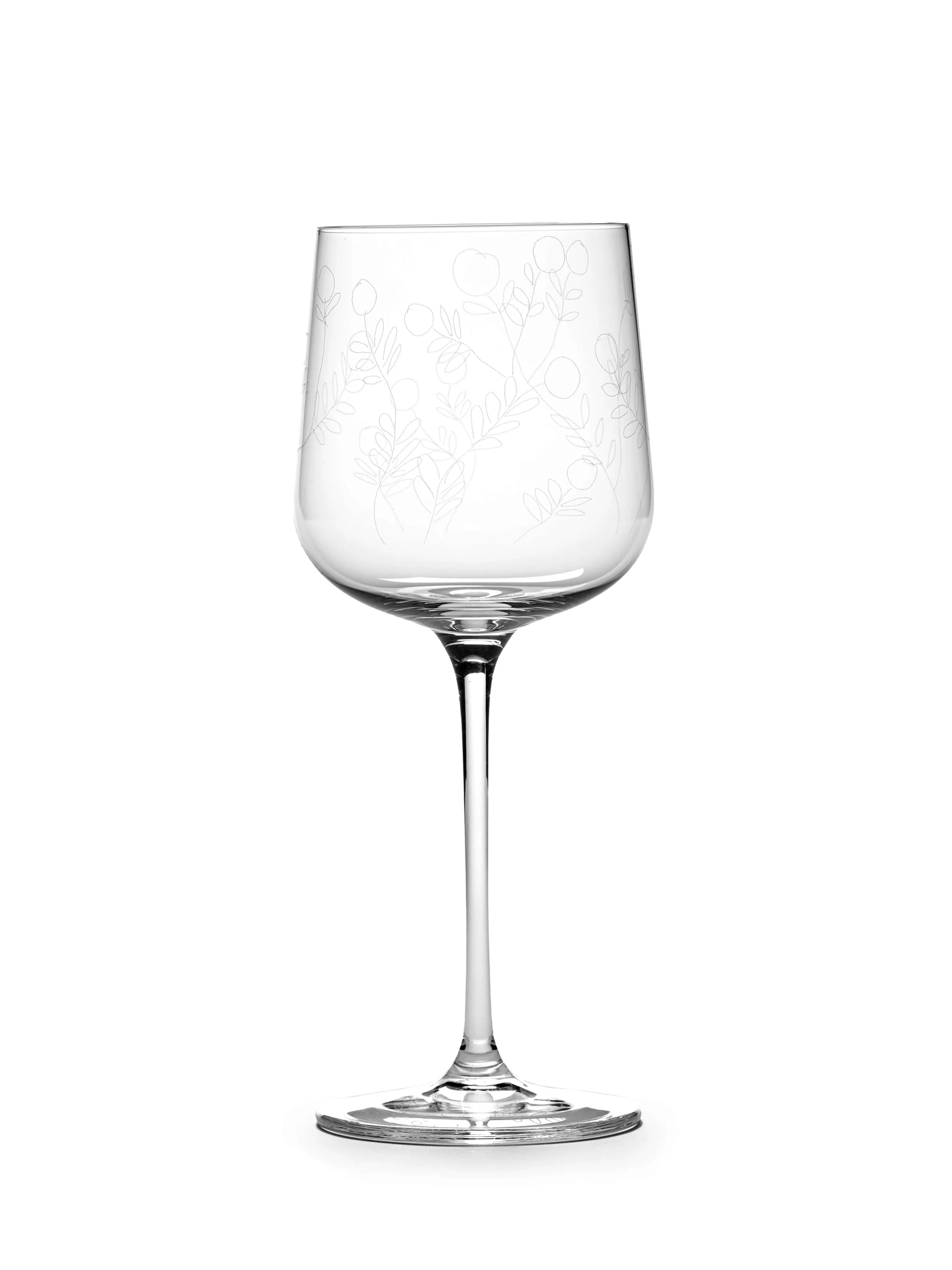 White Wine Glass Mirtillo Tea Mf