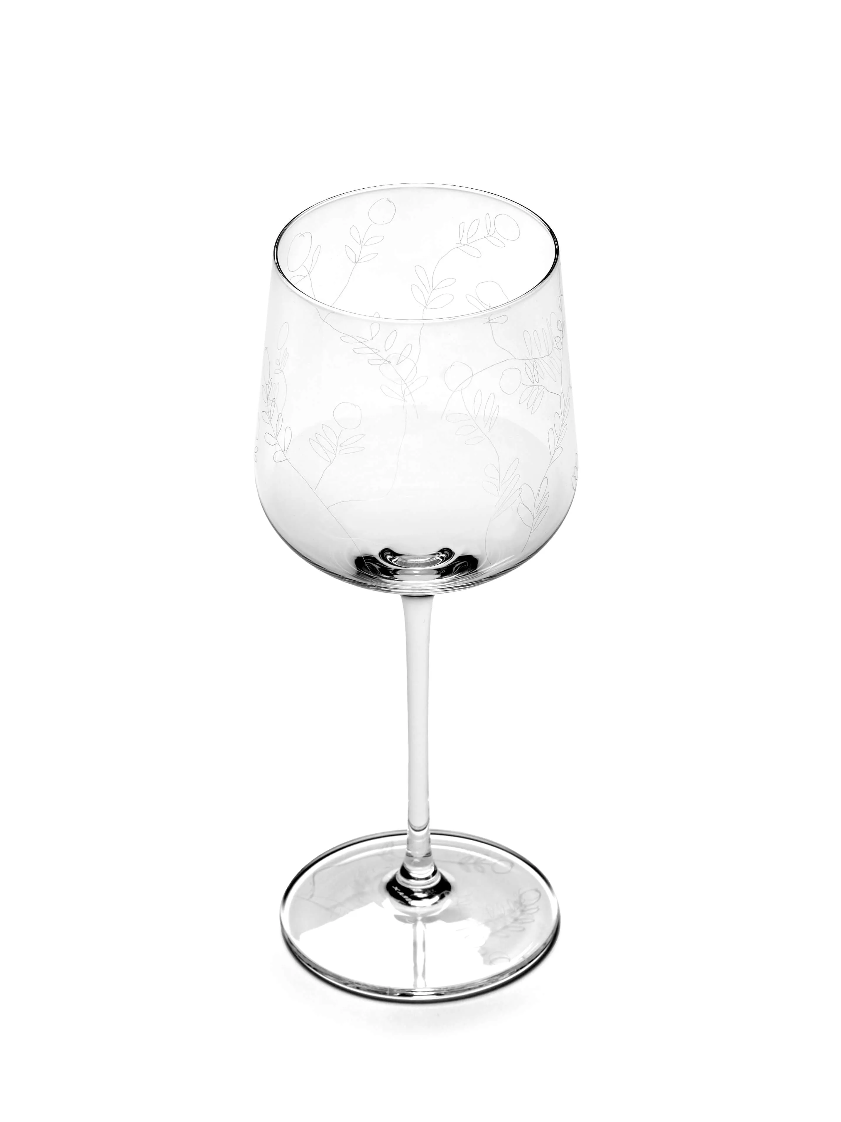White Wine Glass Mirtillo Tea Mf
