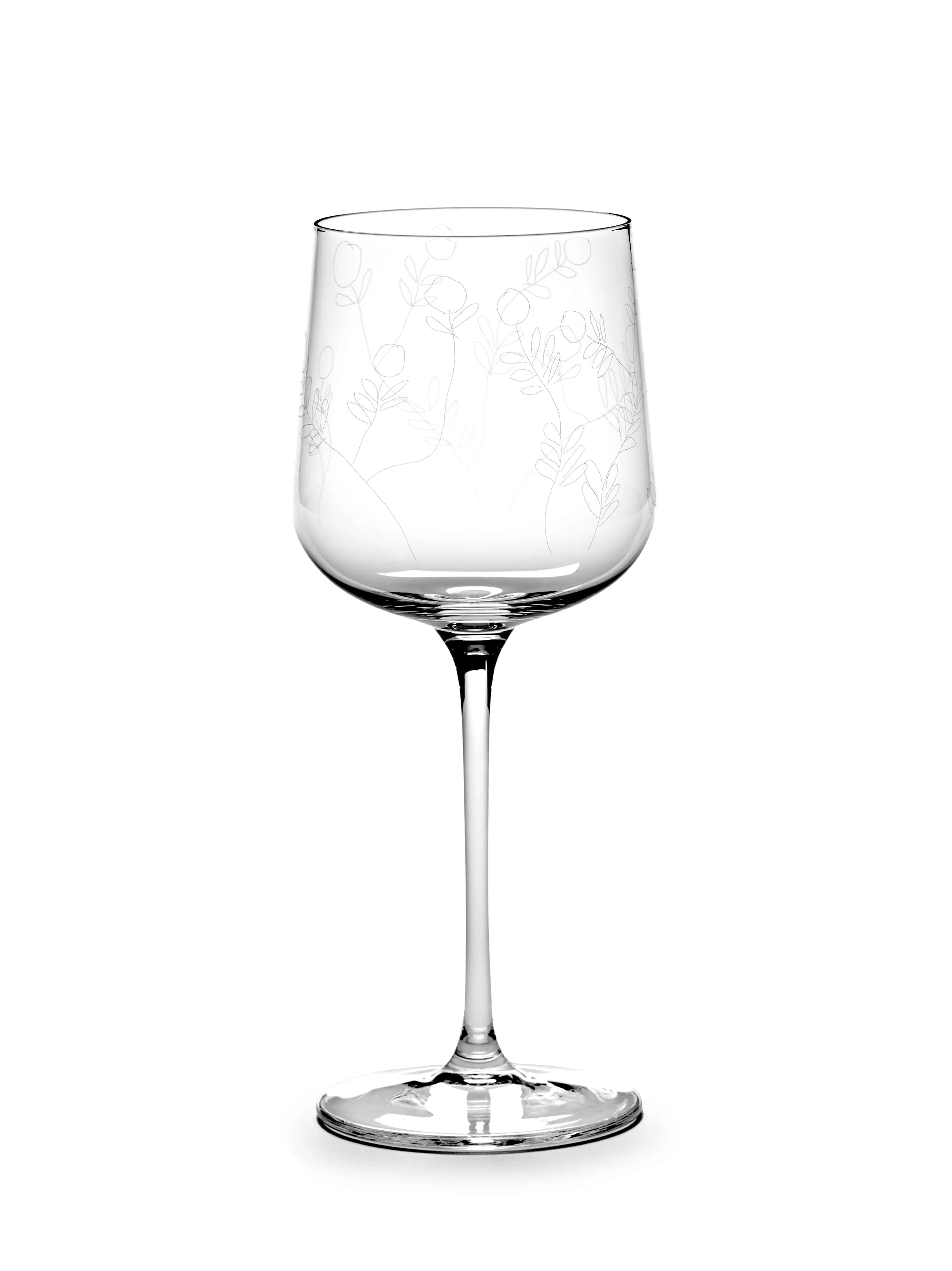 White Wine Glass Mirtillo Tea Mf