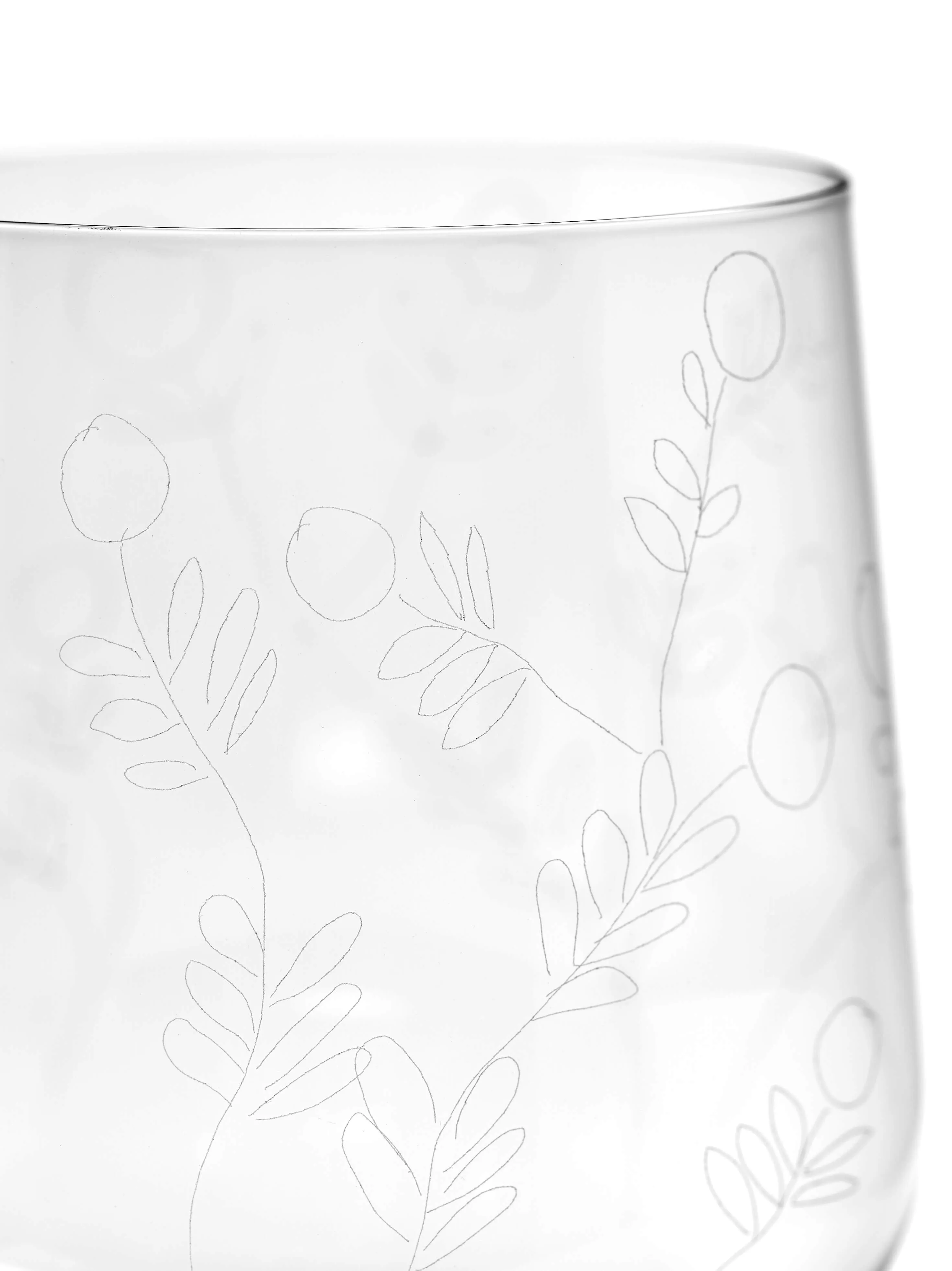 White Wine Glass Mirtillo Tea Mf