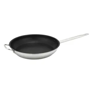 Winco SSFP-12NS Stainless Steel Non-stick Fry Pan with Helper Handle, 12"
